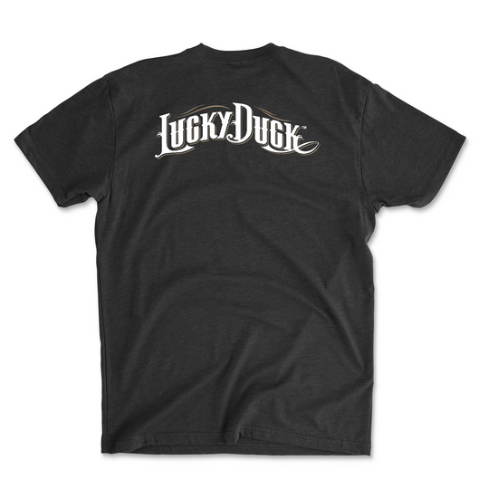 LD Script Back White Font T-Shirt