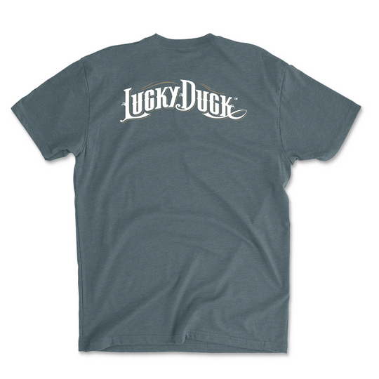 LD Script Back White Font T-Shirt