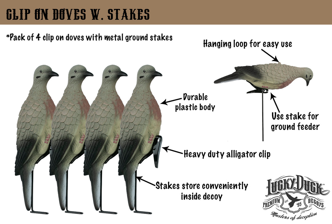 Clip on Doves with Stakes