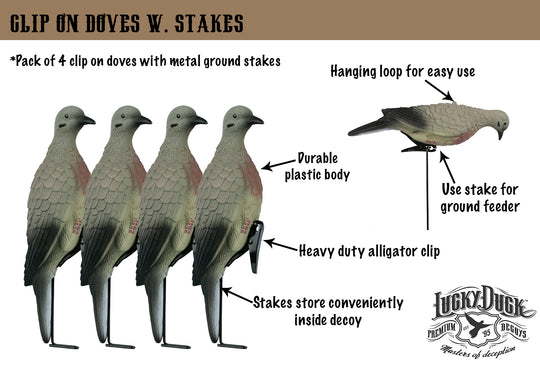 Clip on Doves with Stakes