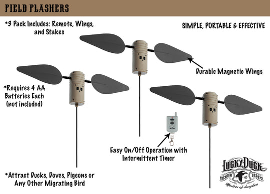 Lucky Field Flashers w/ Remote - 3 pack
