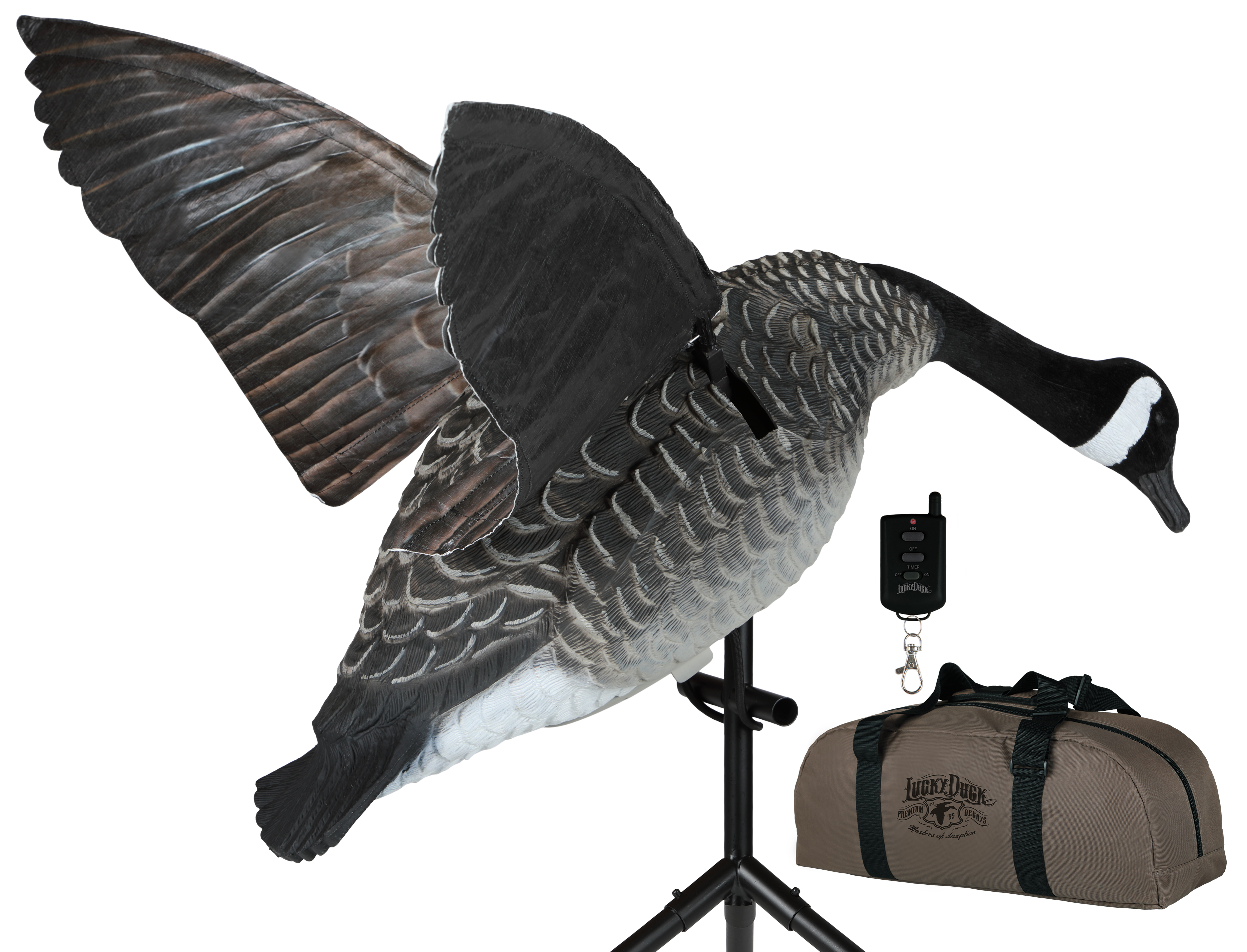 LUCKY DUCK LUCKY FLAPPER HD MALLARD DRAKE MOTION DECOY COMBO WITH BAG REMOTE